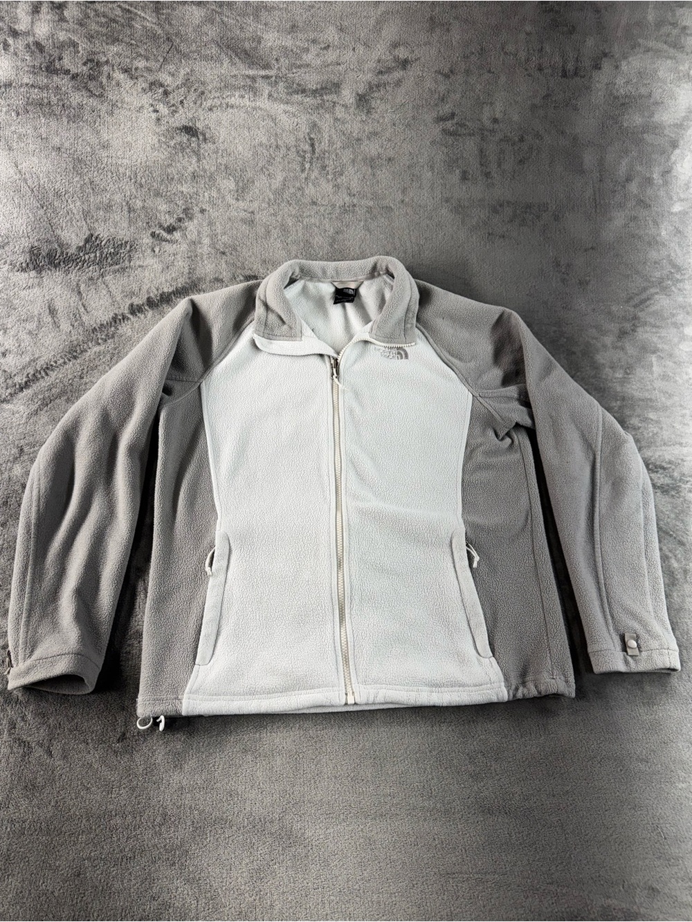 The North Face Two-Tone Gray & Light Gray Fleece Jacket - Full Zip